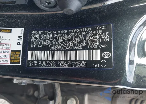 2021 Toyota Corolla Se Nightshade Edition z USA, uszkodzony, nr VIN JTND4MBE0M3118605